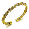 Oro Laminado Individual Bangle, Gold Filled Style Polished, Tricolor, 07.170.0054