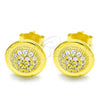Sterling Silver Stud Earring, with White Cubic Zirconia, Polished, Golden Finish, 02.336.0108.2