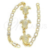 Oro Laminado Fancy Bracelet, Gold Filled Style Turtle Design, Polished, Golden Finish, 03.63.1871.07