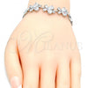 Rhodium Plated Fancy Bracelet, Butterfly Design, with White Cubic Zirconia, Polished, Rhodium Finish, 03.210.0086.2.08