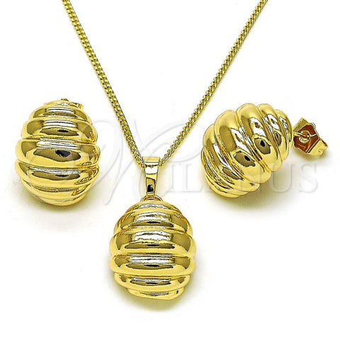 Oro Laminado Earring and Pendant Adult Set, Gold Filled Style Polished, Golden Finish, 10.163.0029.1