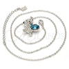 Rhodium Plated Pendant Necklace, Teddy Bear Design, with Blue Zircon and Aurore Boreale Swarovski Crystals, Black Enamel Finish, Rhodium Finish, 04.239.0041.1.16