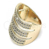 Oro Laminado Multi Stone Ring, Gold Filled Style with White Micro Pave, Polished, Golden Finish, 01.346.0016.09