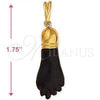 Oro Laminado Religious Pendant, Gold Filled Style Hand Design, Enamel Finish, Golden Finish, 5.039.016