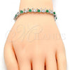 Rhodium Plated Tennis Bracelet, with Green and White Cubic Zirconia, Polished, Rhodium Finish, 03.210.0077.6.08
