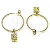 Oro Laminado Medium Hoop, Gold Filled Style Teddy Bear Design, Polished, Golden Finish, 02.63.2740.30