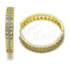 Oro Laminado Huggie Hoop, Gold Filled Style with White Micro Pave, Polished, Golden Finish, 02.204.0048.35