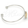Rhodium Plated Individual Bangle, with Golden Shadow Swarovski Crystals, Polished, Rhodium Finish, 07.239.0006.1 (02 MM Thickness, One size fits all)