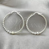 Sterling Silver Medium Hoop, Ball Design, Polished, Silver Finish, 02.399.0022.40