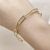 Oro Laminado Basic Bracelet, Gold Filled Style Paperclip Design, Polished, Golden Finish, 04.378.0001.08