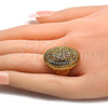 Oro Laminado Multi Stone Ring, Gold Filled Style with White Micro Pave, Polished, Golden Finish, 01.118.0031.09 (Size 9)