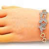 Oro Laminado Fancy Bracelet, Gold Filled Style Butterfly and Heart Design, with White Micro Pave, Polished, Golden Finish, 03.283.0244.07