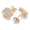 Sterling Silver Stud Earring, with White Cubic Zirconia, Polished, Rose Gold Finish, 02.336.0144.1