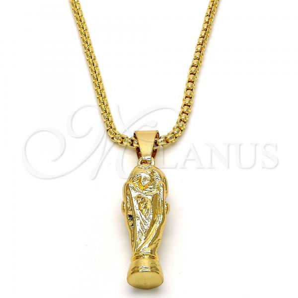 Oro Laminado Pendant Necklace, Gold Filled Style Polished, Golden Finish, 04.242.0069.30