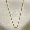 Oro Laminado Basic Necklace, Gold Filled Style Curb Design, Polished, Golden Finish, 04.09.0001.18