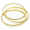 Oro Laminado Set Bangle, Gold Filled Style Diamond Cutting Finish, Golden Finish, 07.59.0063.06 (13 MM Thickness, Size 6 - 2.75 Diameter)