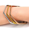 Stainless Steel Trio Bangle, Polished, Tricolor, 07.244.0006.06 (05 MM Thickness, Size 6 - 2.75 Diameter)
