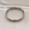 Stainless Steel Solid Bracelet, Heart Design, Polished, Two Tone, 03.114.0389.1.09