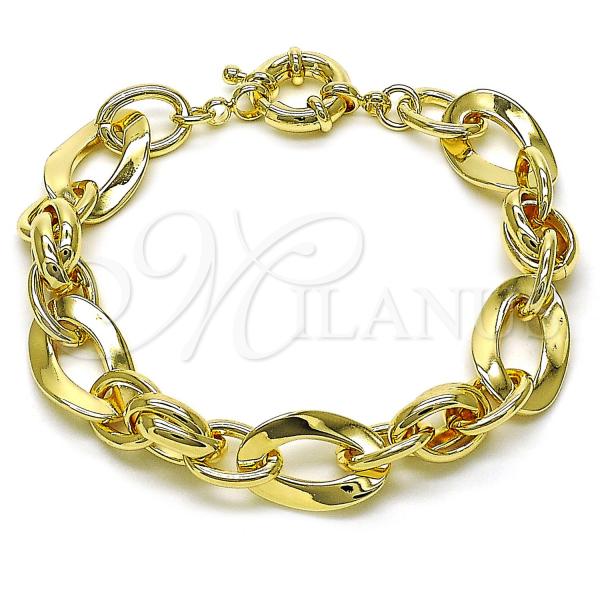 Oro Laminado Fancy Bracelet, Gold Filled Style Polished, Golden Finish, 03.415.0022.08