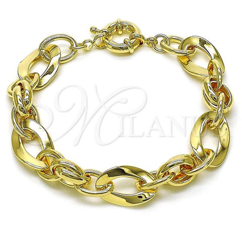 Oro Laminado Fancy Bracelet, Gold Filled Style Polished, Golden Finish, 03.415.0022.08