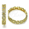 Oro Laminado Huggie Hoop, Gold Filled Style with White Micro Pave, Polished, Golden Finish, 02.204.0016.35