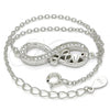 Sterling Silver Fancy Bracelet, Infinite and Love Design, with White Cubic Zirconia, Polished, Rhodium Finish, 03.336.0039.07