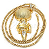 Oro Laminado Pendant Necklace, Gold Filled Style with White Crystal, Polished, Golden Finish, 04.242.0078.30