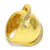 Oro Laminado Multi Stone Ring, Gold Filled Style with White Crystal, Polished, Golden Finish, 01.241.0024.09 (Size 9)