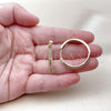 Oro Laminado Huggie Hoop, Gold Filled Style with Multicolor Cubic Zirconia, Polished, Golden Finish, 02.195.0300.3.30