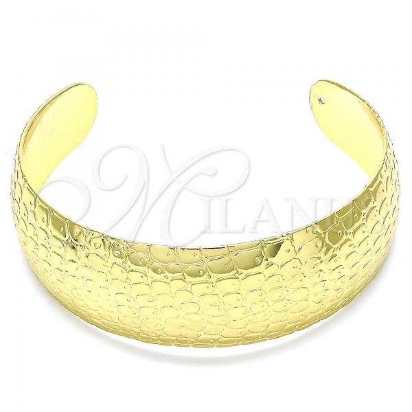 Oro Laminado Individual Bangle, Gold Filled Style Diamond Cutting Finish, Golden Finish, 5.229.012