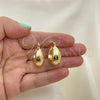 Oro Laminado Small Hoop, Gold Filled Style Hollow Design, Polished, Golden Finish, 02.163.0166.20