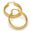 Oro Laminado Medium Hoop, Gold Filled Style Diamond Cutting Finish, Golden Finish, 02.261.0003.30