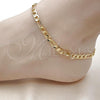 Oro Laminado Basic Anklet, Gold Filled Style Figaro Design, Polished, Golden Finish, 5.222.013.10