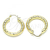 Oro Laminado Medium Hoop, Gold Filled Style Diamond Cutting Finish, Golden Finish, 02.170.0313.30