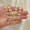 Oro Laminado Basic Necklace, Gold Filled Style Mariner Design, Polished, Golden Finish, 04.63.1311.22
