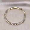 Oro Laminado Tennis Bracelet, Gold Filled Style with White Cubic Zirconia, Polished, Golden Finish, 03.283.0355.07