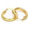 Oro Laminado Medium Hoop, Gold Filled Style Hollow Design, Polished, Golden Finish, 02.170.0088.30