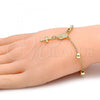 Oro Laminado Bracelet Rosary, Gold Filled Style Virgen Maria and Cross Design, Polished, Golden Finish, 03.197.0001.08