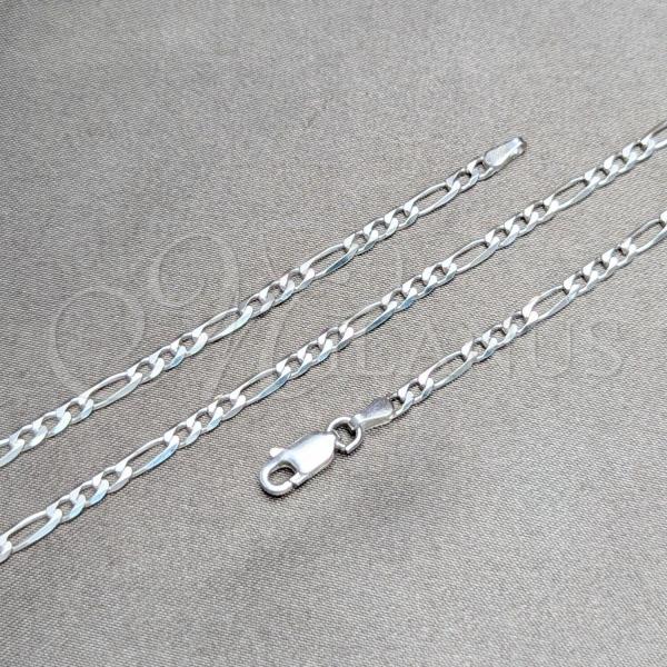 Sterling Silver Basic Necklace, Figaro Design, Polished, Silver Finish, 04.420.0015.16