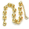 Oro Laminado Fancy Bracelet, Gold Filled Style Ball Design, Polished, Golden Finish, 03.93.0011.07