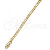 Gold Tone Basic Necklace, Figaro Design, Polished, Golden Finish, 04.242.0015.24GT