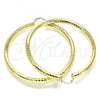 Oro Laminado Extra Large Hoop, Gold Filled Style Hollow Design, Diamond Cutting Finish, Golden Finish, 02.213.0314.70