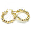 Oro Laminado Medium Hoop, Gold Filled Style with White Crystal, Polished, Golden Finish, 02.122.0099.30