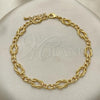 Oro Laminado Fancy Anklet, Gold Filled Style Polished, Golden Finish, 03.319.0012.10