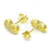 Sterling Silver Stud Earring, Infinite Design, with White Cubic Zirconia, Polished, Golden Finish, 02.369.0035.2