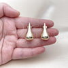 Oro Laminado Stud Earring, Gold Filled Style Teardrop and Hollow Design, Polished, Golden Finish, 02.195.0339