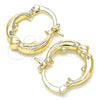 Oro Laminado Small Hoop, Gold Filled Style Heart Design, Polished, Golden Finish, 02.233.0029.20