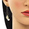 Oro Laminado Threader Earring, Gold Filled Style Guadalupe Design, with White Crystal, Polished, Golden Finish, 02.380.0088