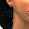 Stainless Steel Stud Earring, Heart Design, with Rose Crystal, Polished, Golden Finish, 02.271.0022.9