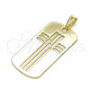 Oro Laminado Religious Pendant, Gold Filled Style Cross Design, Polished, Golden Finish, 05.09.0064